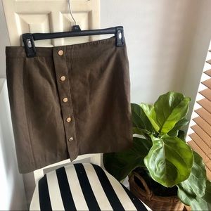 Zara Basics Brown Button down Skirt